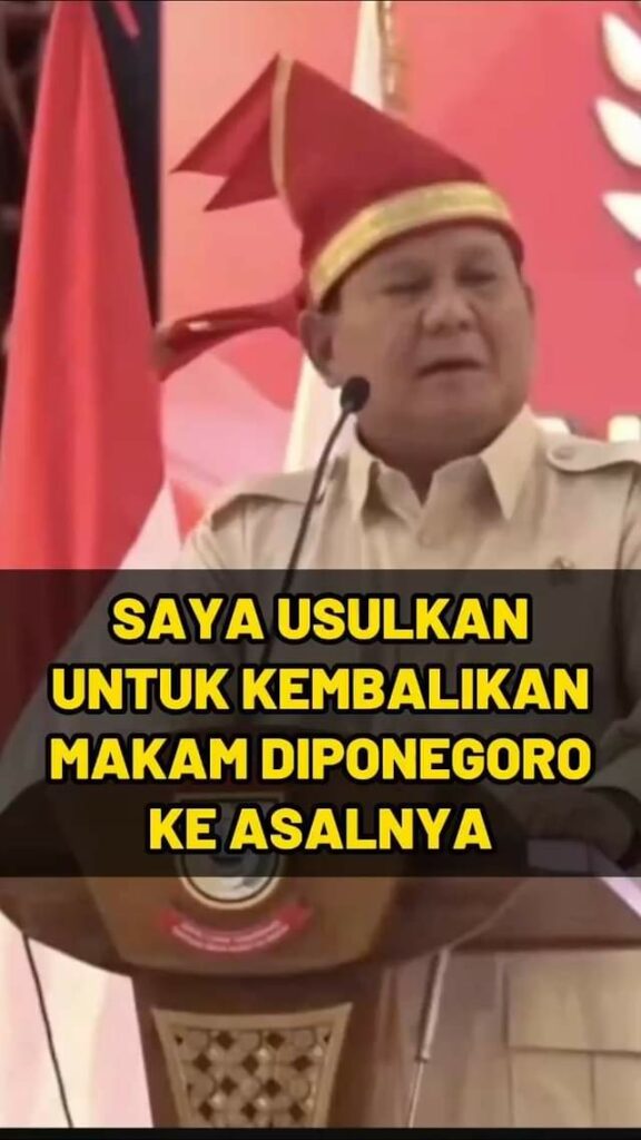 Pak Pangeran Diponegoro sudah tenang, ngapain orang yang masih hidup malah mau m