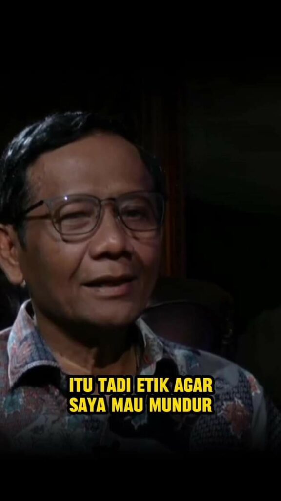 mohmahfudmdofficial memiliki etika ketika mengundurkan diri dari jabatan menko p