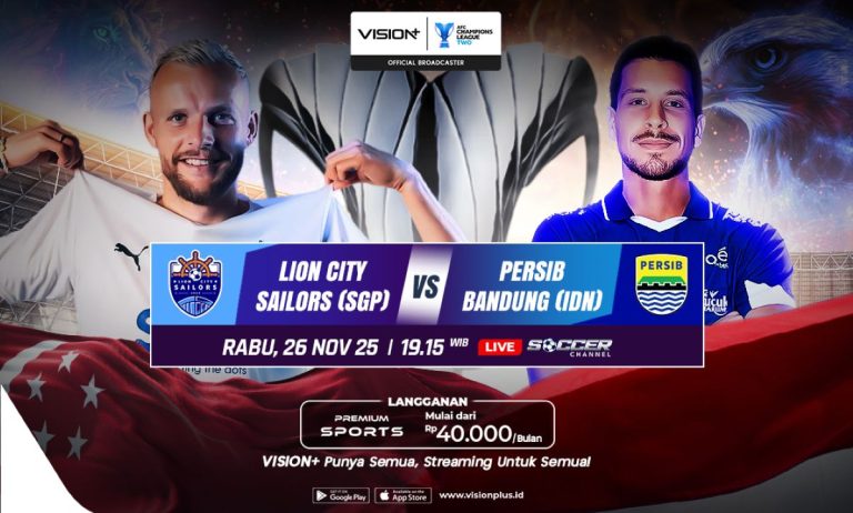 Link Live Streaming Lion City Sailors FC vs Persib Bandung di AFC Champions League 2 2025-2026 di Vision+, Klik di Sini! : Okezone Bola