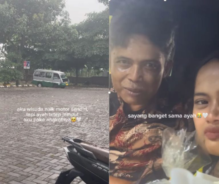Viral, Mahasiswi Ini Berlari Bahagia saat Wisuda Dijemput Ayahnya yang Supir Angkot : Okezone Edukasi