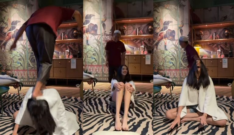 Anya Geraldine Ketagihan Kretek Massage, Bapak Pijatnya Atraksi Tendang Kepala : Okezone Women