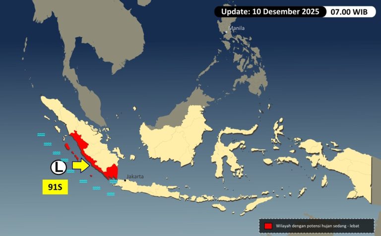 Bibit Siklon Tropis 91S Picu Peningkatan Hujan di Sumatera, BMKG: Waspada! : Okezone News