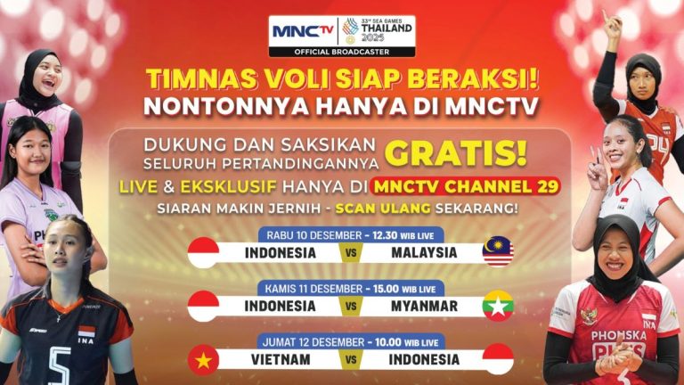 Jadwal Siaran Langsung Timnas Voli Putri Indonesia di SEA Games 2025, Live di MNCTV! : Okezone Sports