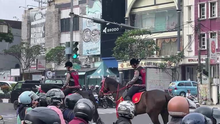 Polisi Berkuda Curi Perhatian, Atur Lalin Margonda di Hari Pertama Kerja : Okezone News